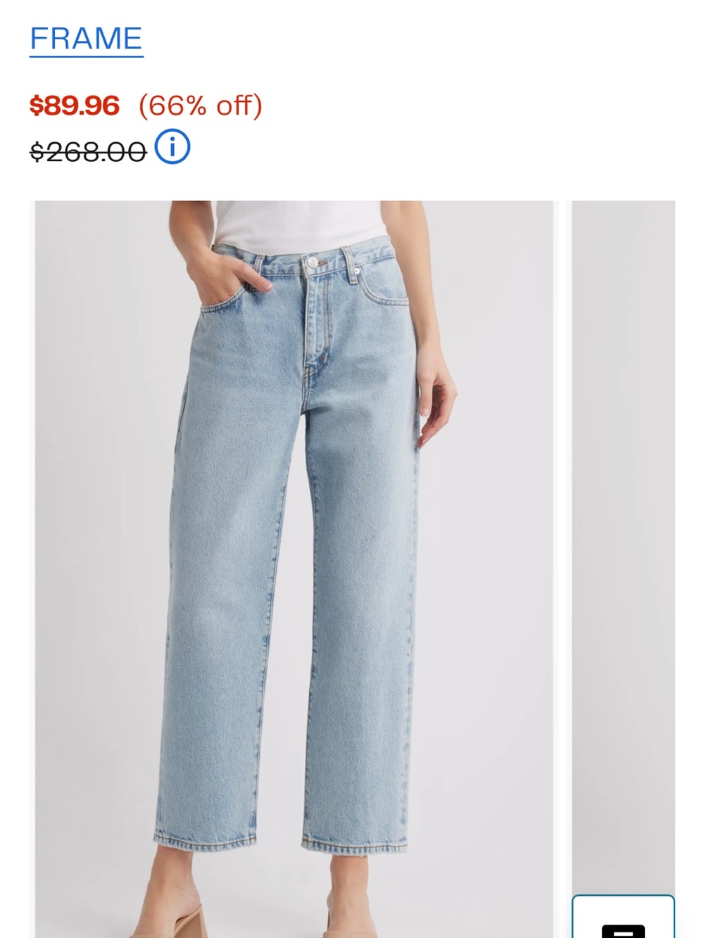 Frame Denim Straight Leg Jeans in Light Wash Blue